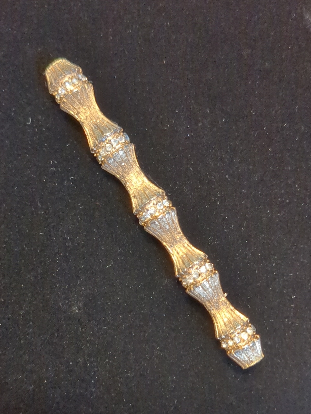 Vintage Designer Goldtone Bamboo Brooch